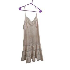 Vintage Velrose Nylon Slip Dress With Lace Trim & Adjustable Straps Fairy Cocque